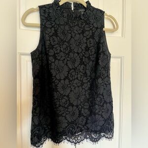 Ann Taylor Black Floral Lace Blouse